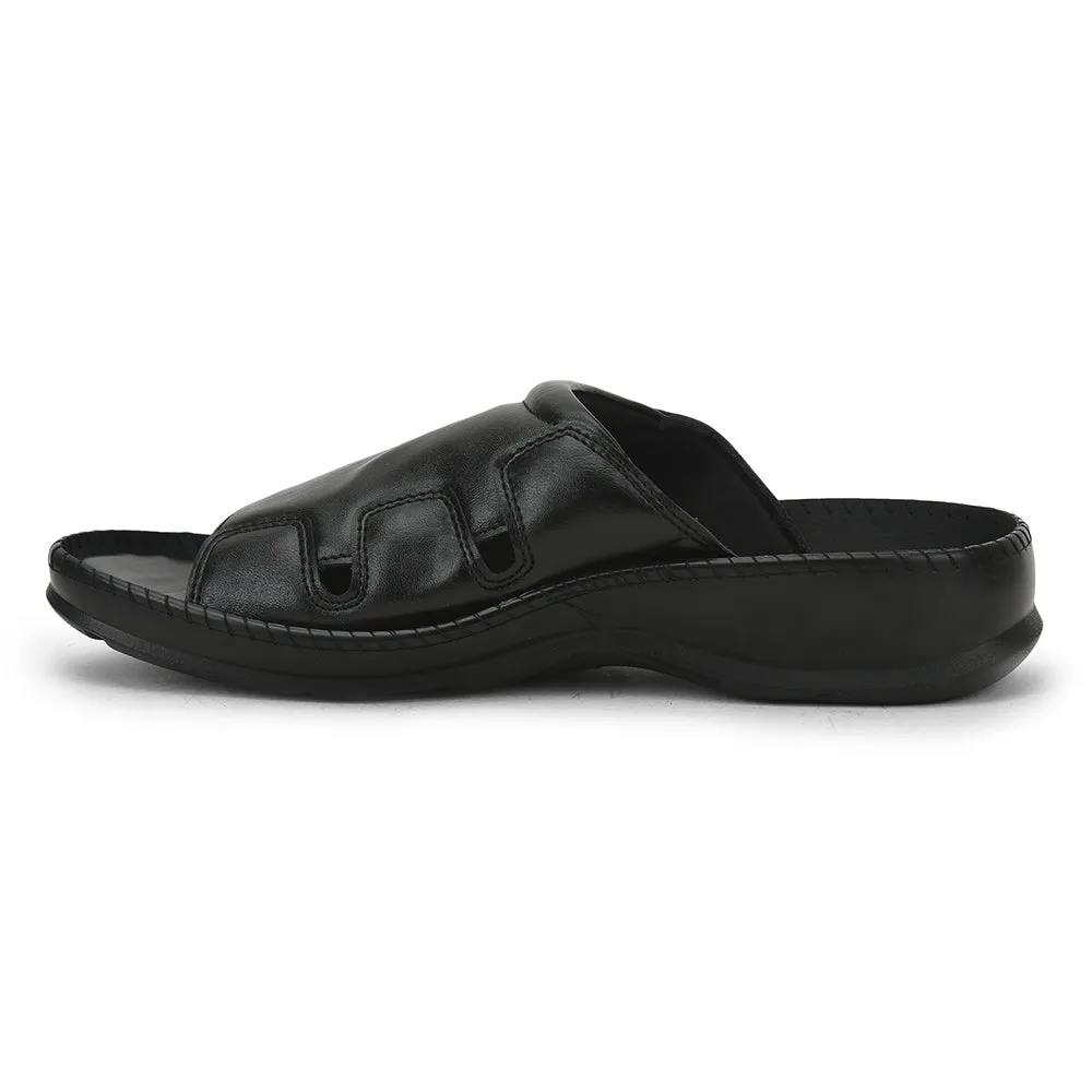 Coolers Black Casual Slippers For Men META-2 By Liberty Surf Step