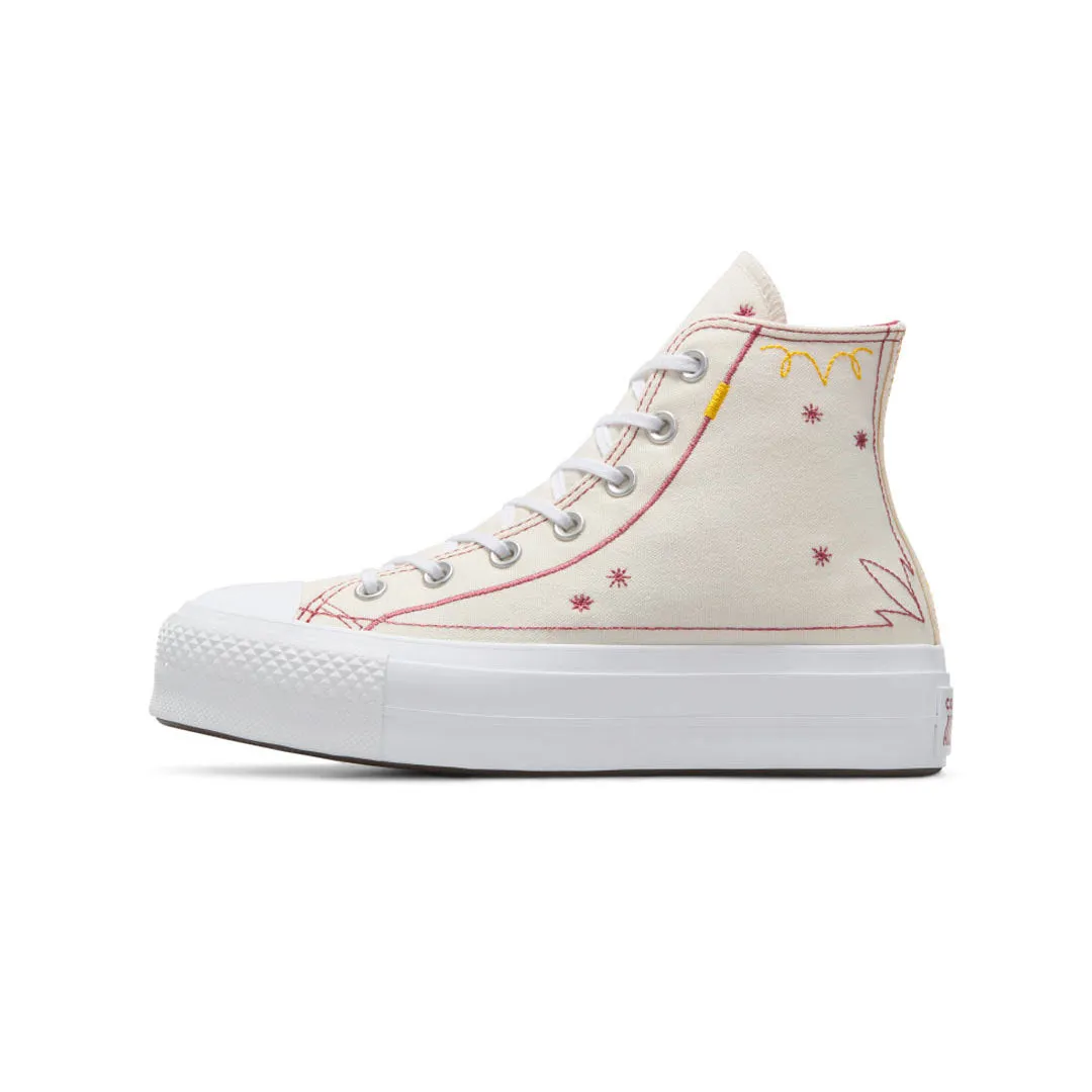 Meta Move Vintage Mood Converse - Women's Chuck Taylor All Star Lift Platform Western Stitch High Top Shoes (A13395C)