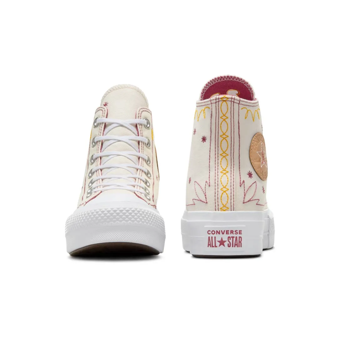 Autumn Tone Short Trip Converse - Women's Chuck Taylor All Star Lift Platform Western Stitch High Top Shoes (A13395C)