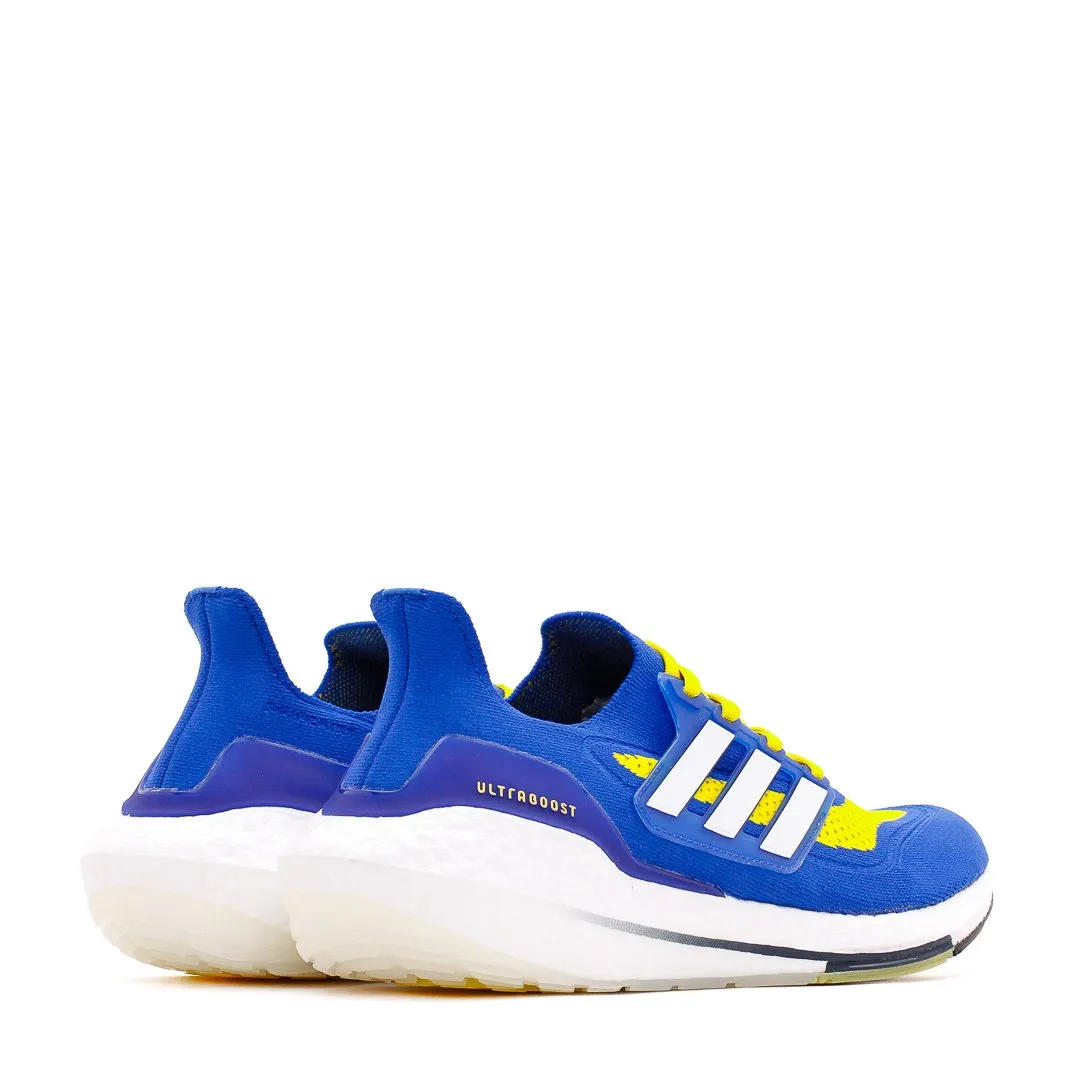 Adidas Running Men Ultraboost 21 Blue Yellow FZ1926 synthetic leather Korean Trend