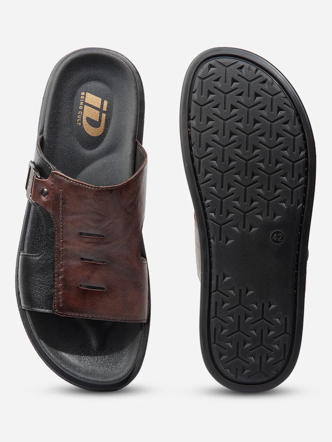 Stable Step Classic Chic Men Black/Brown Sandal / Slipper (ID4222)