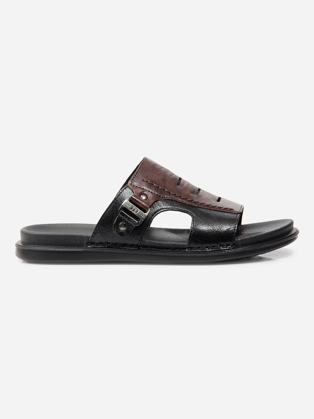 Men Black/Brown Sandal / Slipper (ID4222) Slim Form Classic Base