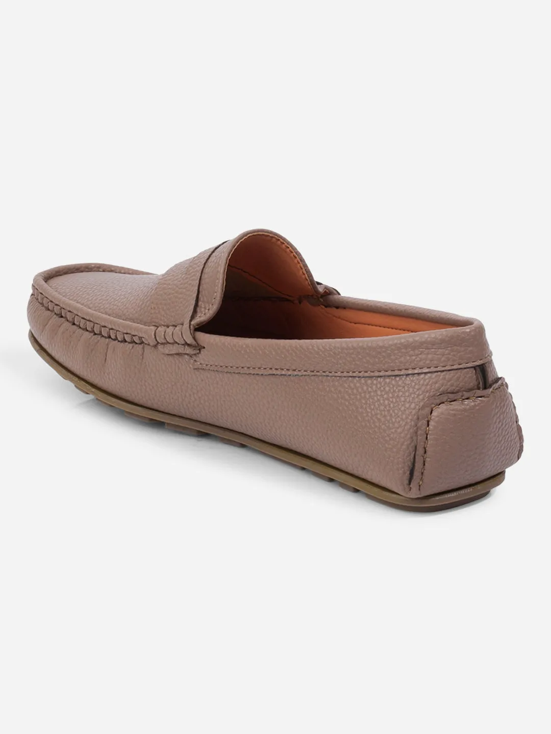 Men's Oak Brown Moc Toe Casual Loafer (IX4110) Heel Safe