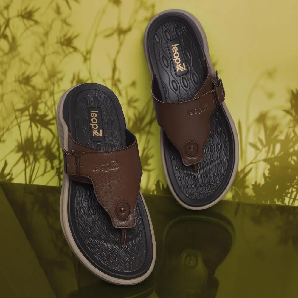 Leap7x Tan Casual Slippers For Men CHARLY-1E By Liberty Eye Shade