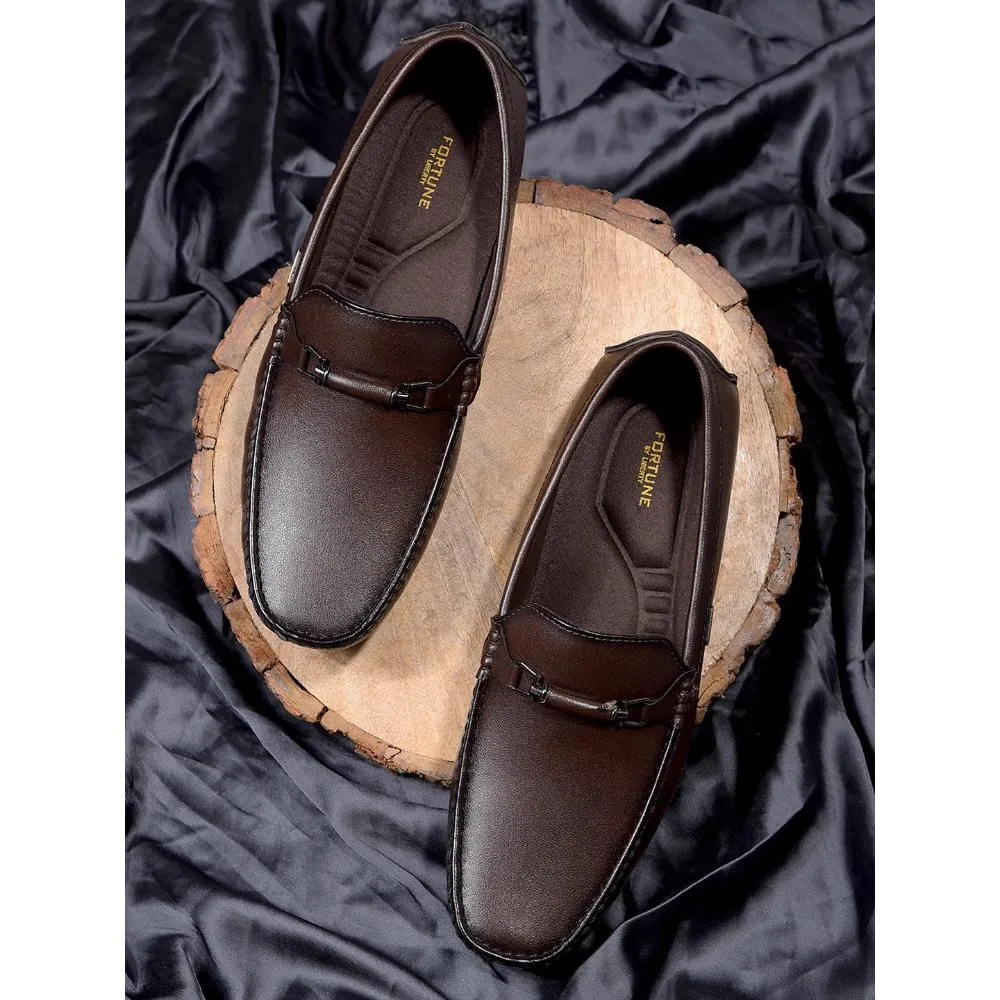Brushed Finish Global Traveler Fortune By Liberty Mens VCL-107 Brown  Formal Loafers