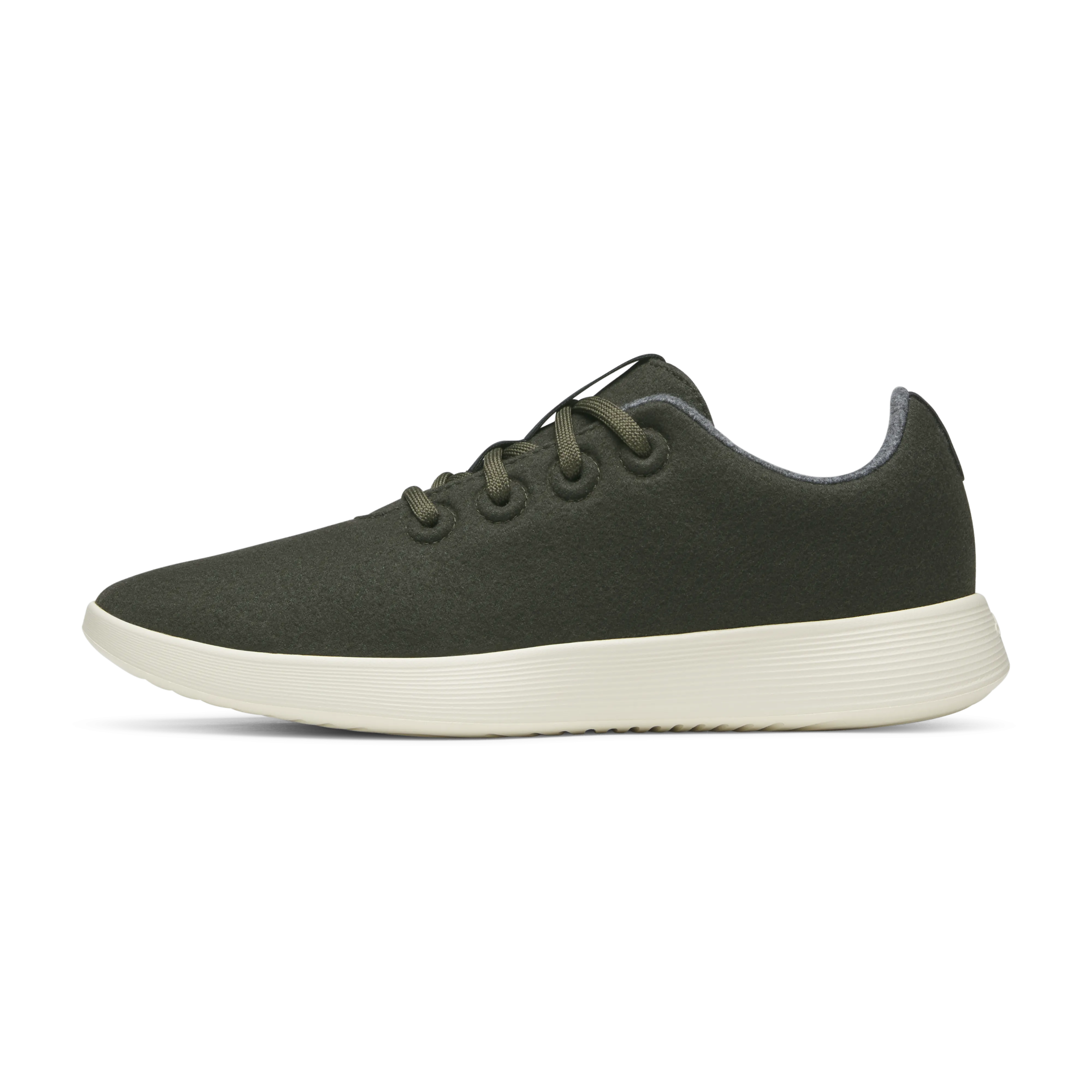 Narrow Fit Non Slip Lacing Women's Wool Runner NZ - Dark Jungle (Stony Cream Sole)