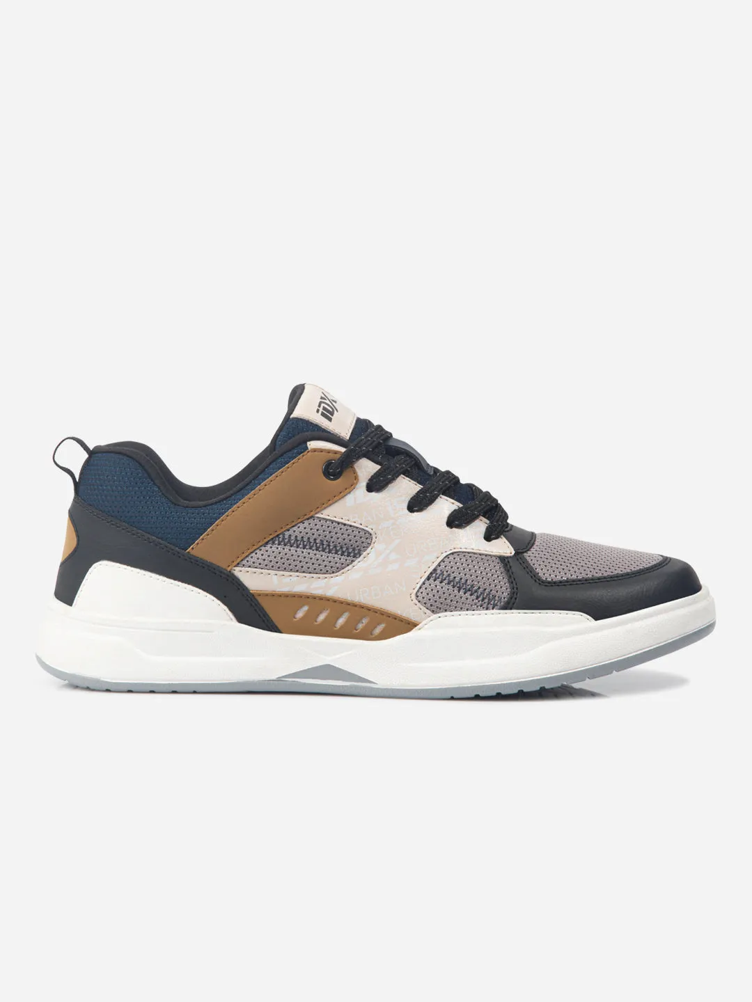 Adaptive Flex Notches Zonal Support Men's Colourblocked Grey Lace Up Sneakers (IX6015)