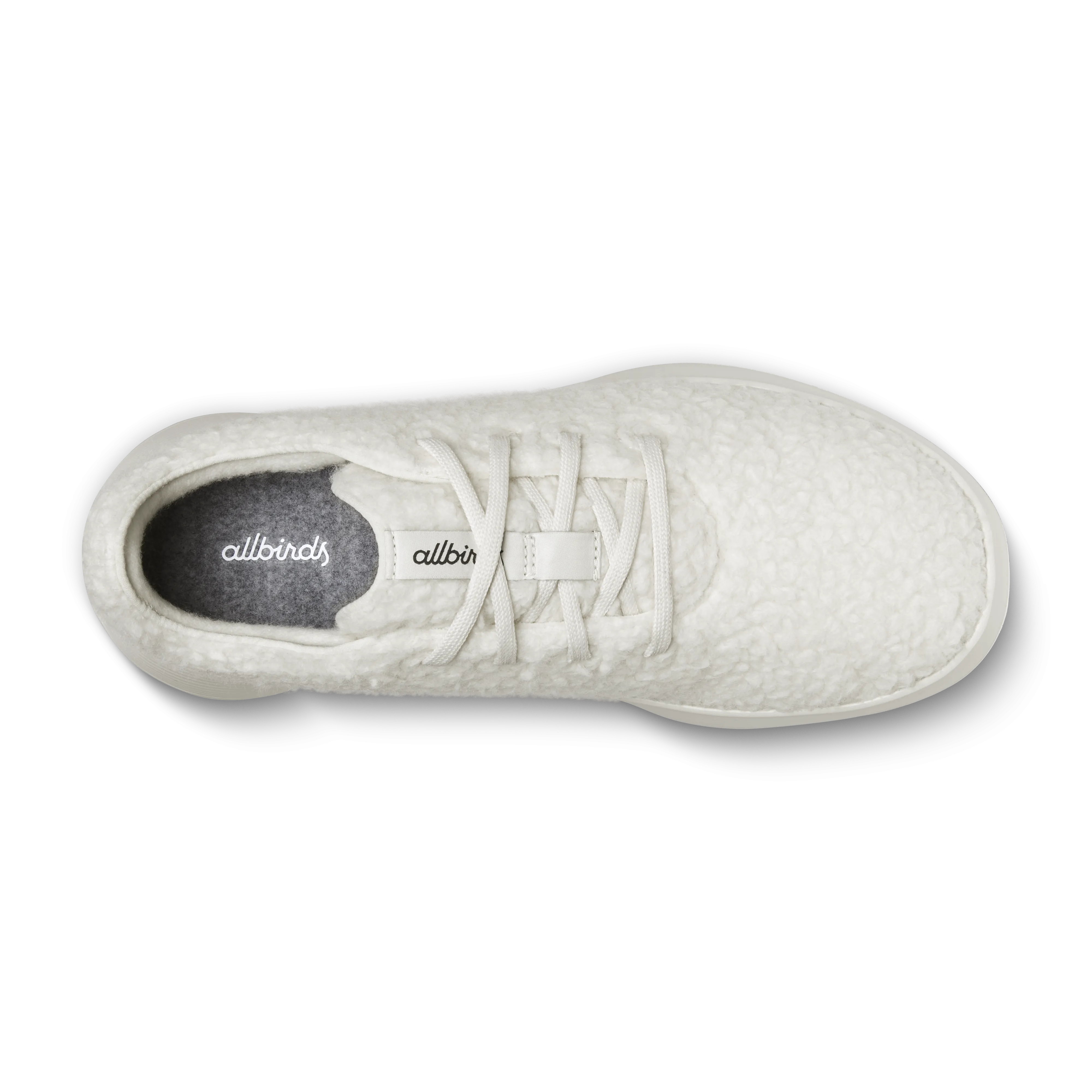 Padded collar design All weather Women's Wool Runner Go - Fluff - Natural White (Natural White Sole)