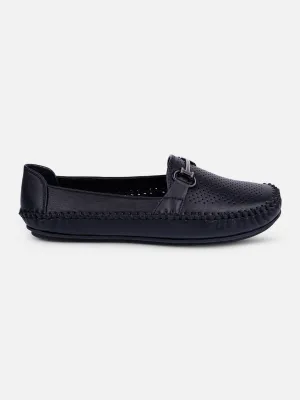 Wave Run Women's Black Soft & Flexy Loafers (IU2003)