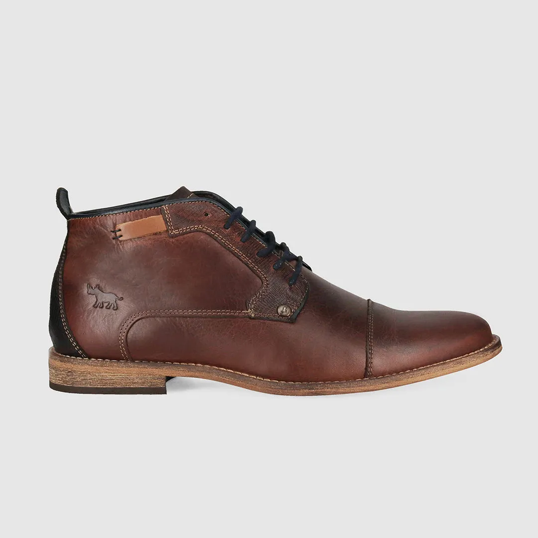 Cheeta Lace Up Boots Dark Brown Slim Comfort Union Fit