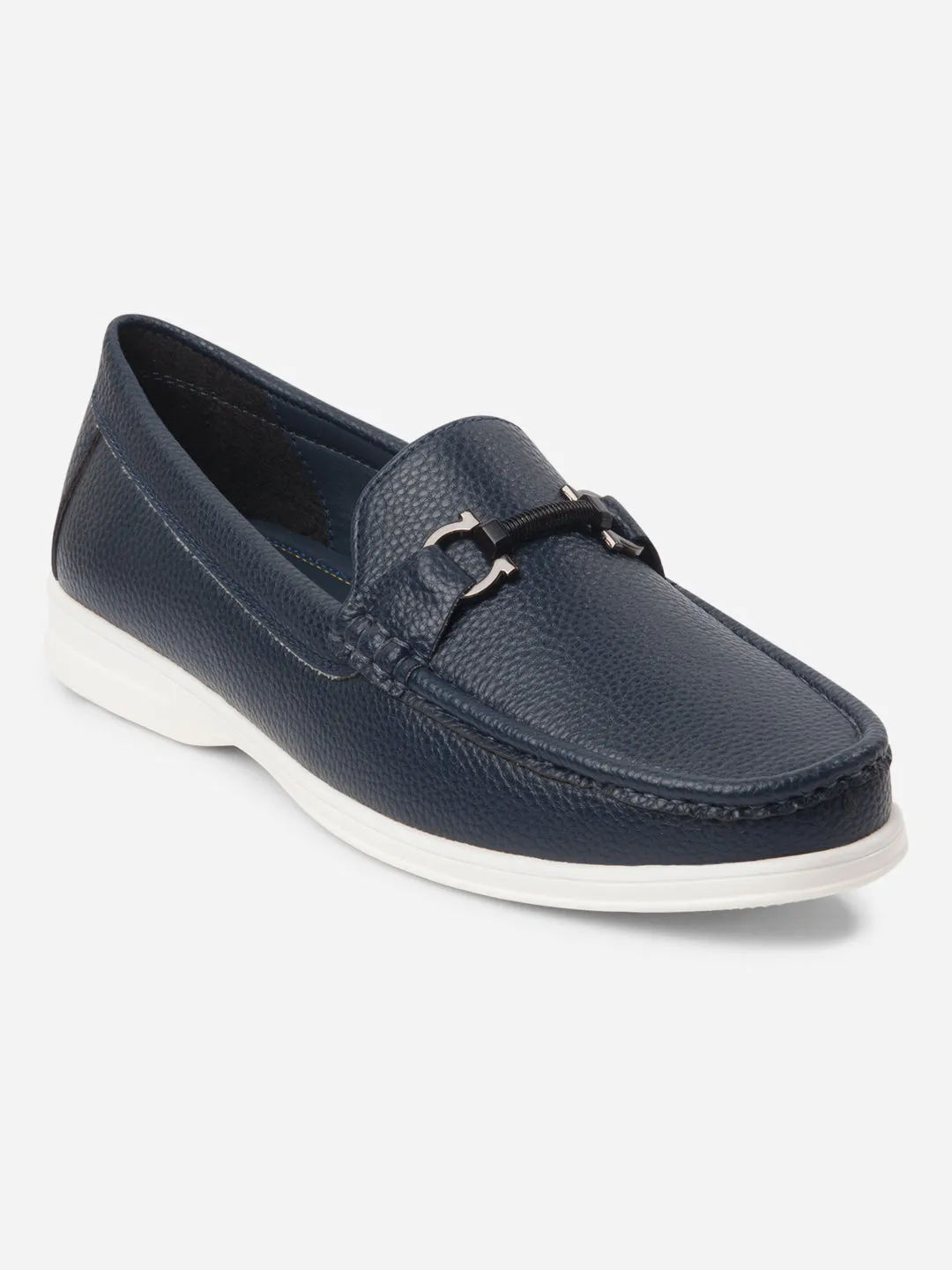 Step Tall Men's Navy Moc Toe Casual Loafer (IX4107)