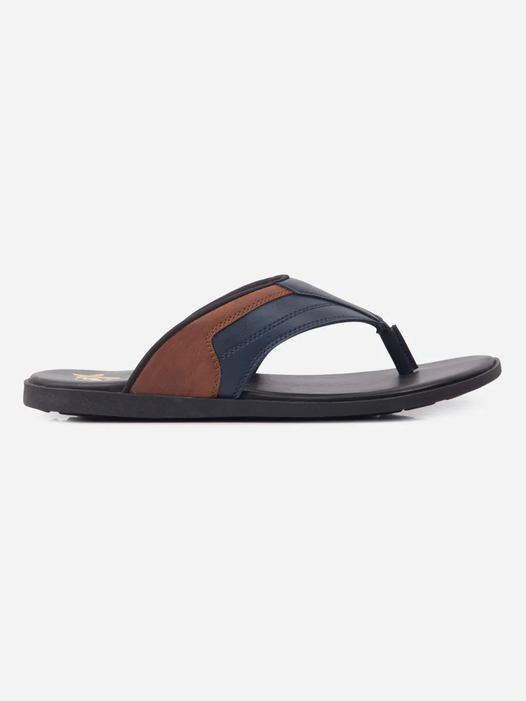 Heritage Line Comfort Lining Men's Navy/Tan Thong Style Sandal (IX5015)