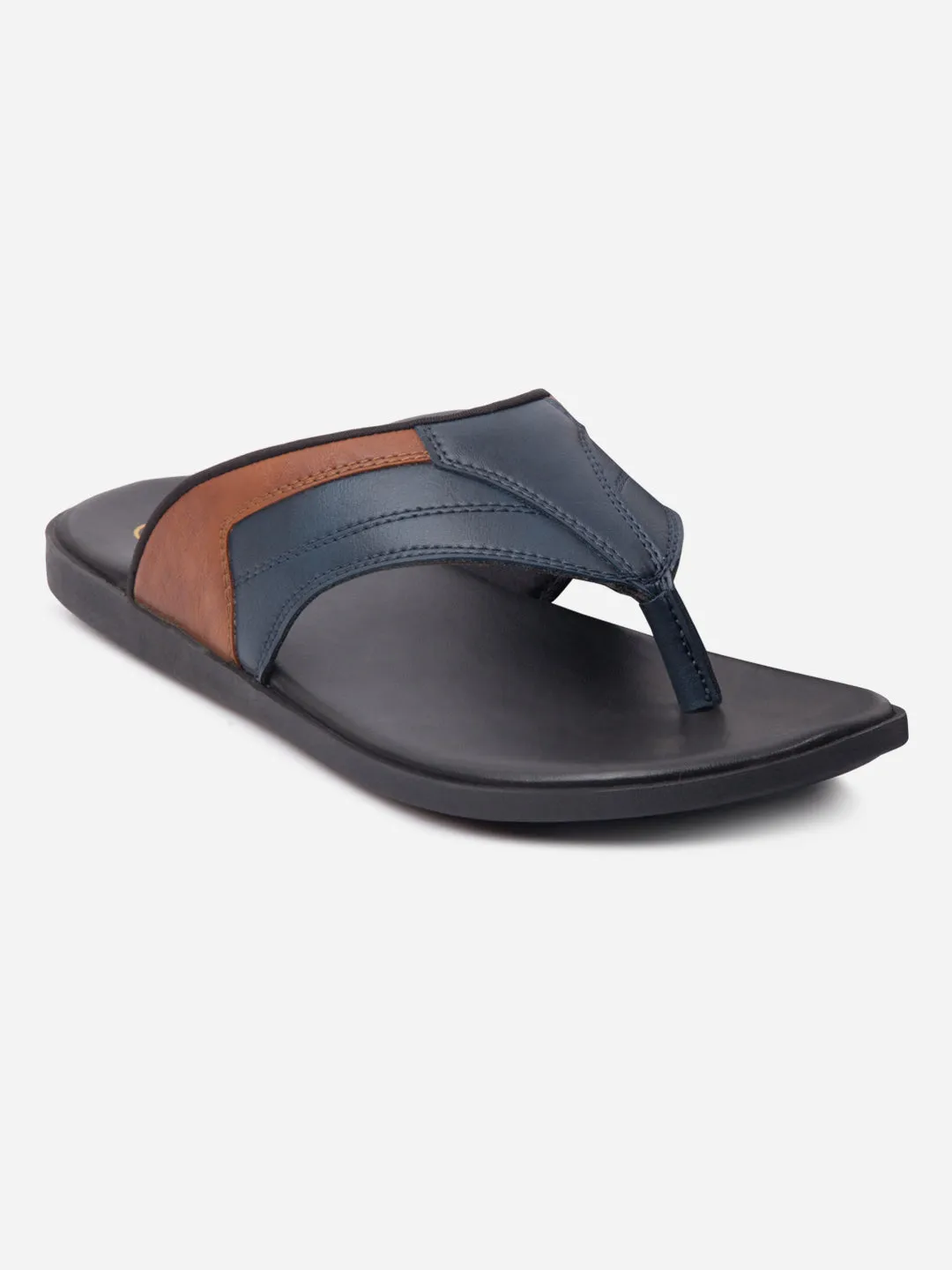 Comfort Enhancement Men's Navy/Tan Thong Style Sandal (IX5015)