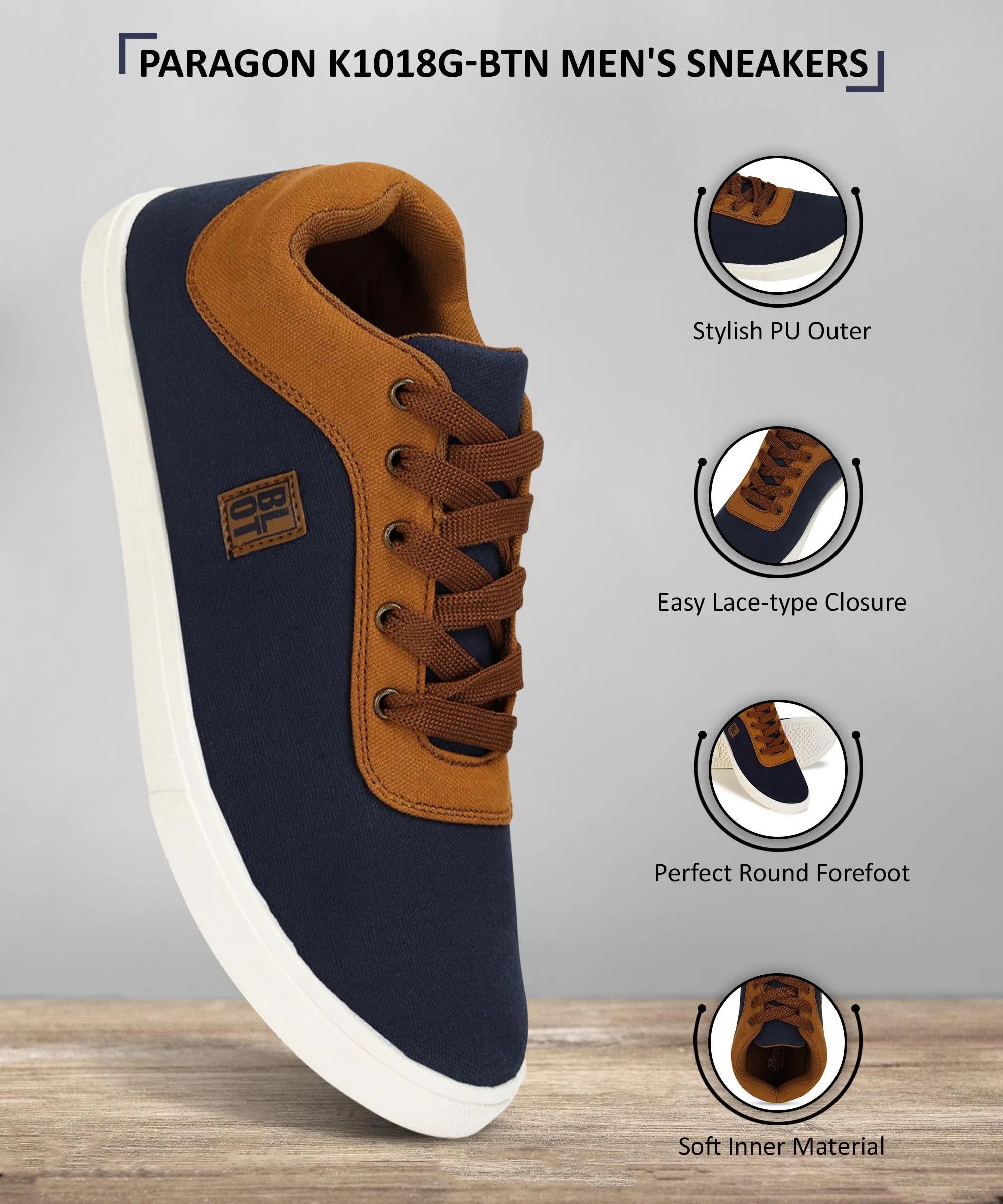 Arch support Paragon K1018G Men Casual Shoes | Stylish Walking Outdoor Shoes for Everyday Wear | Smart & Trendy Design  | Comfortable Cushioned Soles White