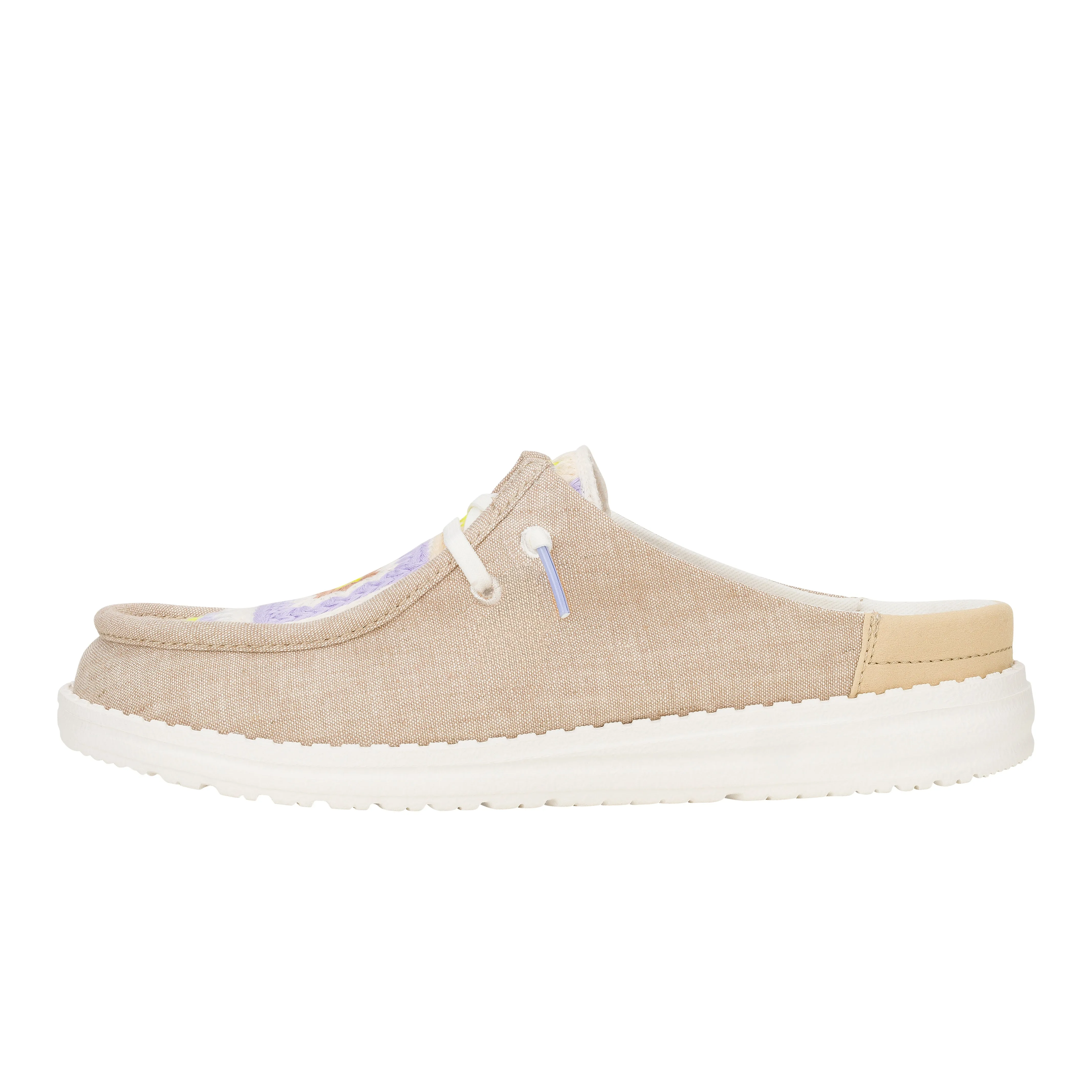 Comfort toe Wide toe box Wendy Slip Cottage Crochet - Wood Ash/Multi