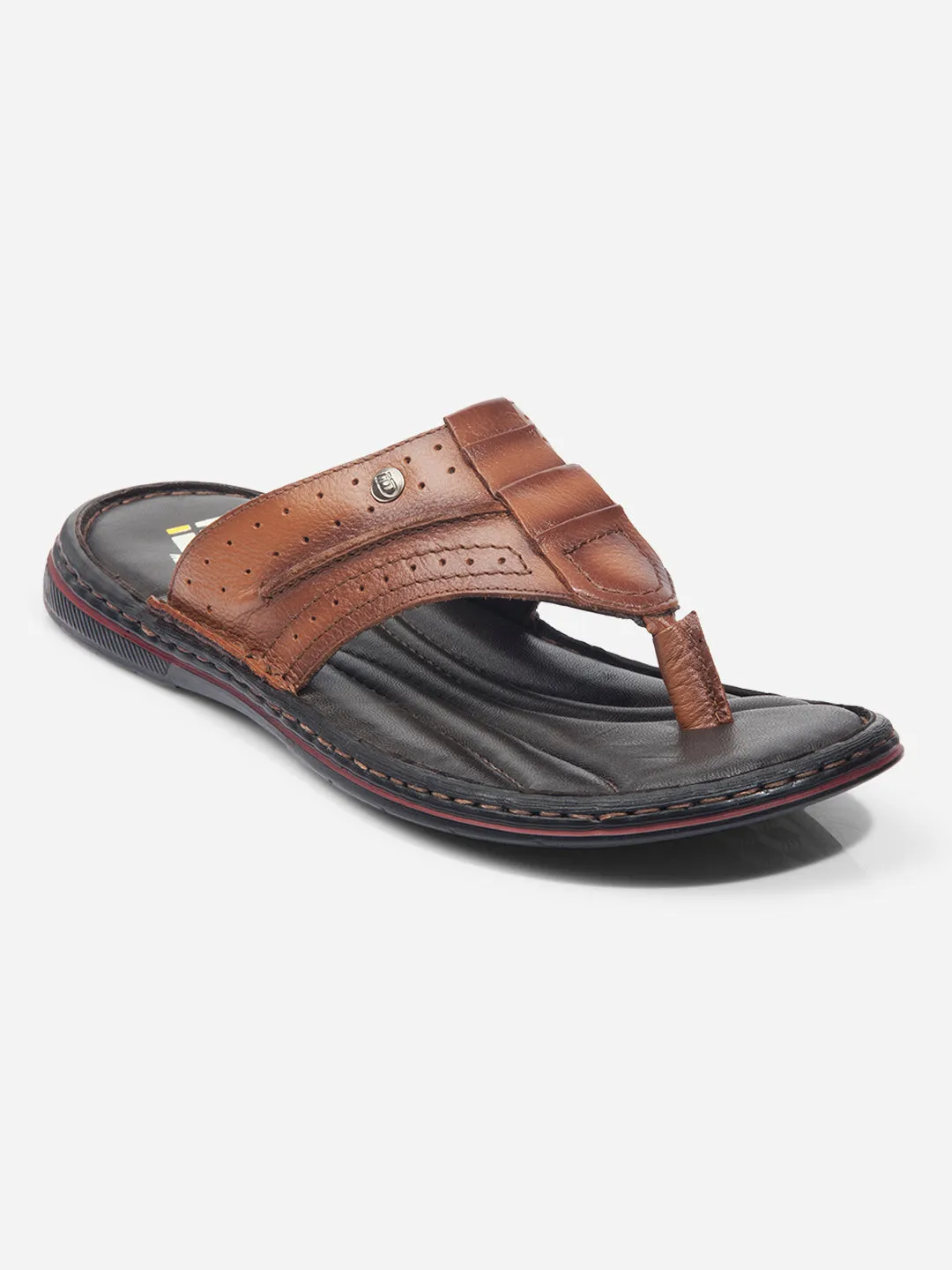 Men Tan Sandal / Slipper (ID4229) Comfort Padding Old School