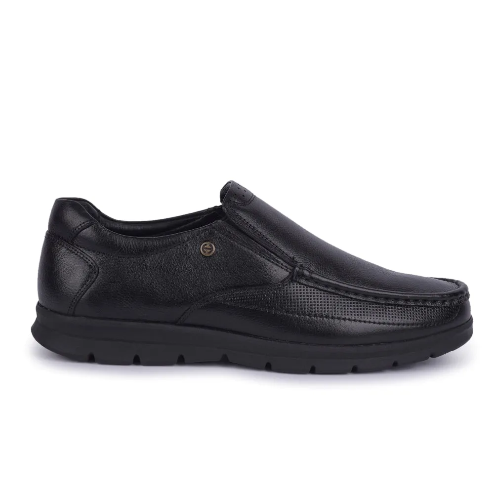 Confident Move Water Block Healers Black Formal Non Lacing Moccasin For Men OSL-22 By Liberty