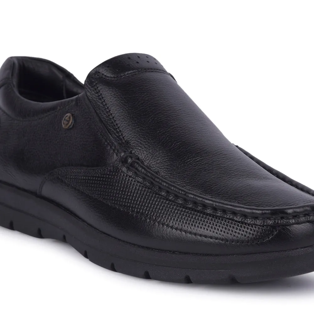 Healers Black Formal Non Lacing Moccasin For Men OSL-22 By Liberty Anti Odor