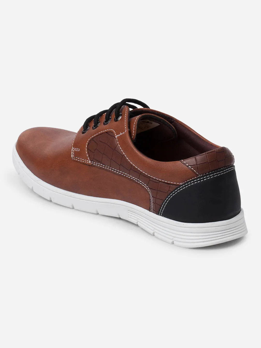 Men's Tan Regular Toe Lace Up Casual (IX2153) Anti Odor Urban Stroll Green Core