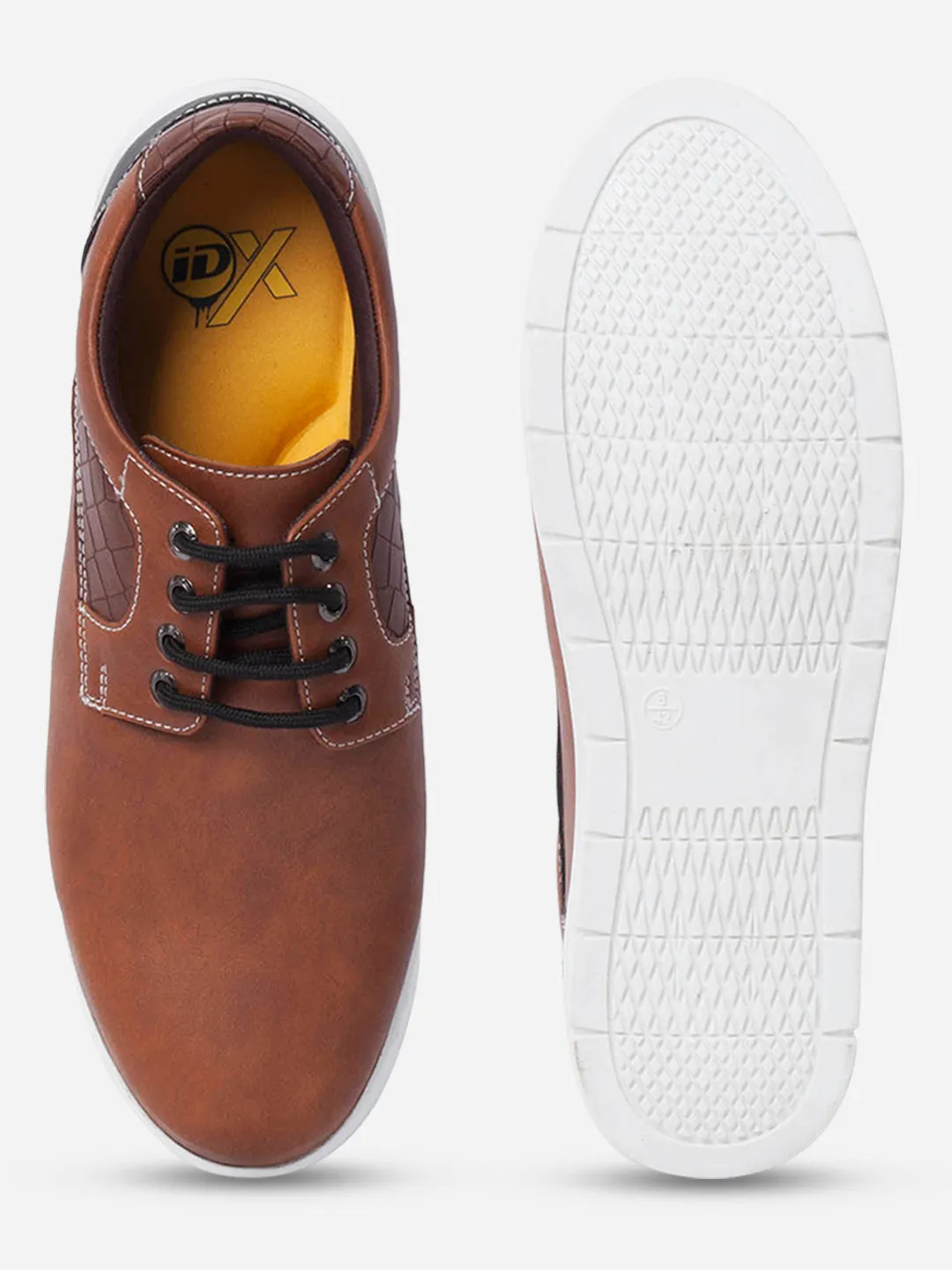 Adjustable Fit Sweat Resistant Frequent Travelers Men's Tan Regular Toe Lace Up Casual (IX2153)