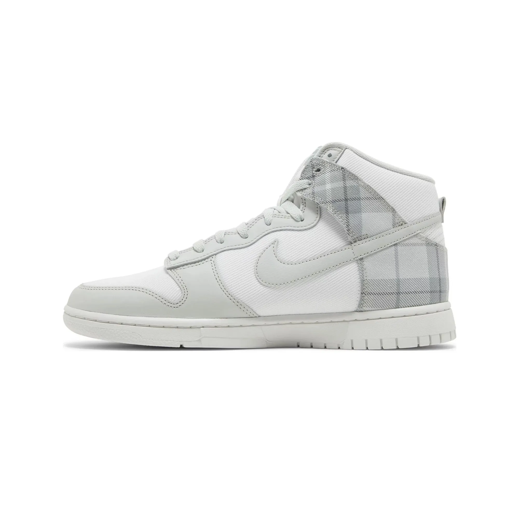 Nike Dunk High SE 'Tartan Plaid White Light Green' (2023) Synthetic Upper Bone Aid
