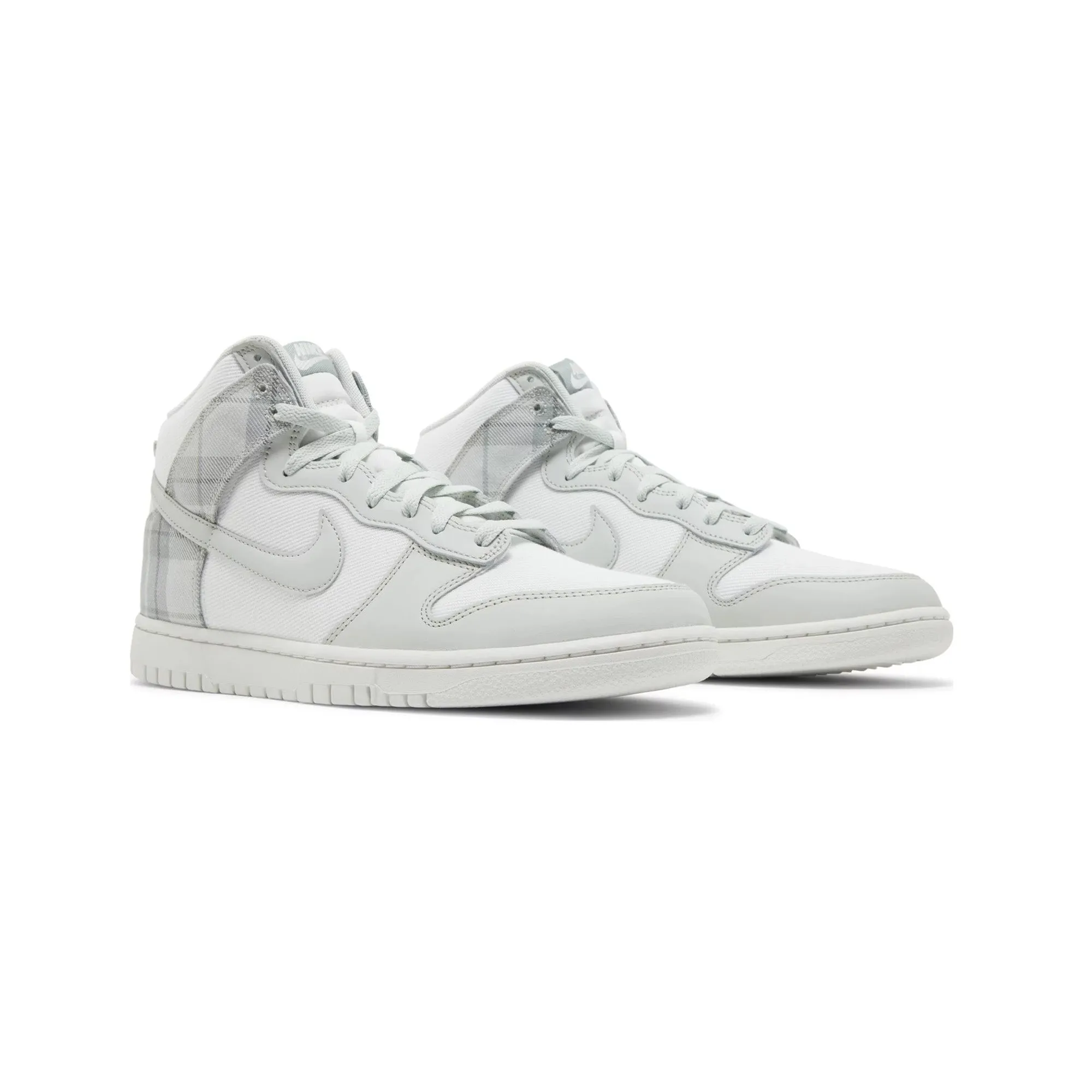 Nike Dunk High SE 'Tartan Plaid White Light Green' (2023) Joint Care Cushioned heel