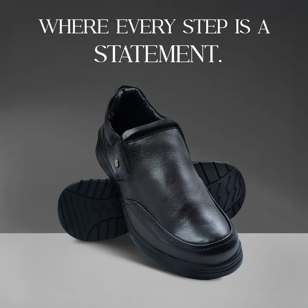 Coastal Mode Stride Smooth Fortune Brown Formal Non Lacing Shoes For Men DEOX-1E By Liberty