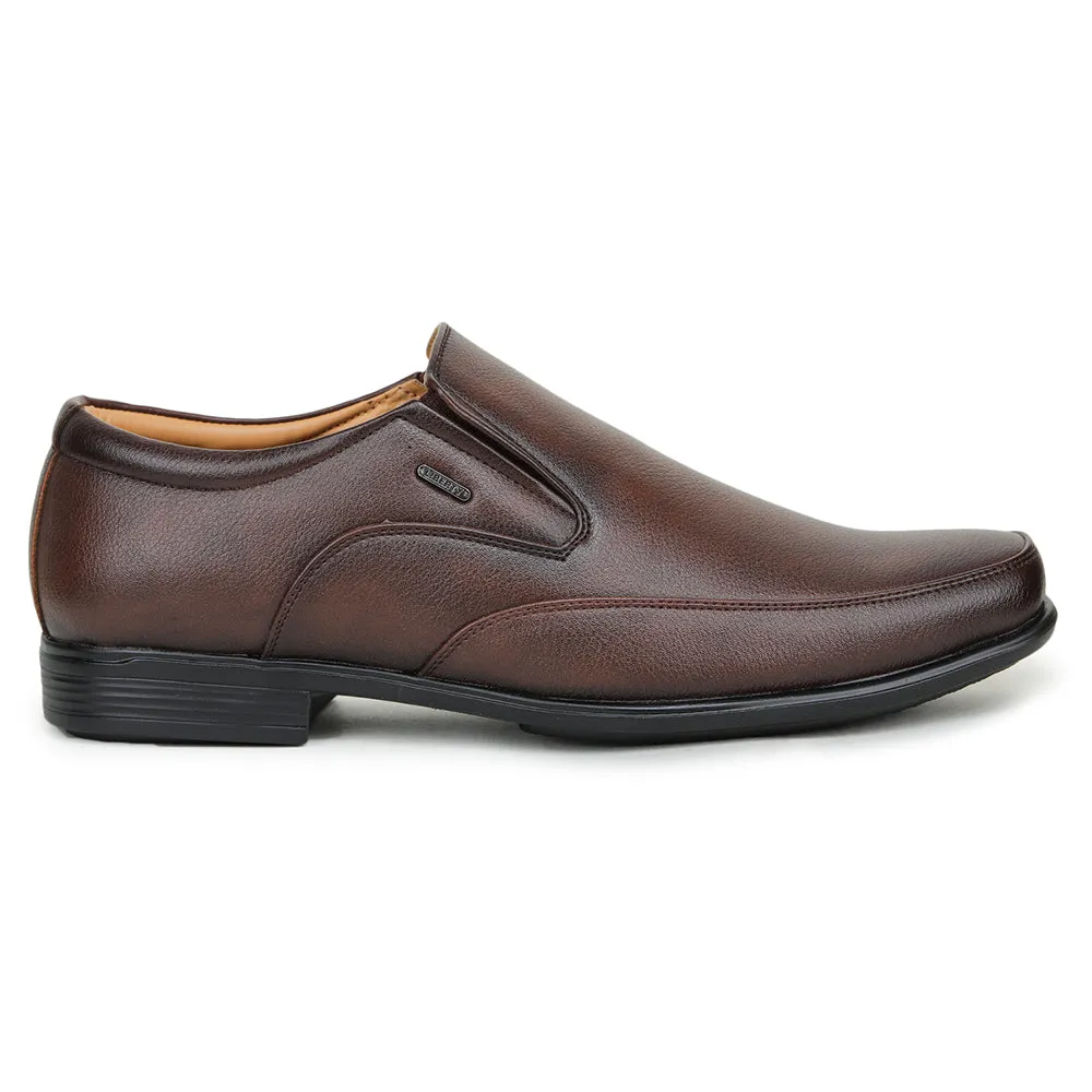 Retro feel Fortune Brown Formal Slip on Shoes For Men UVl-34 By Liberty
