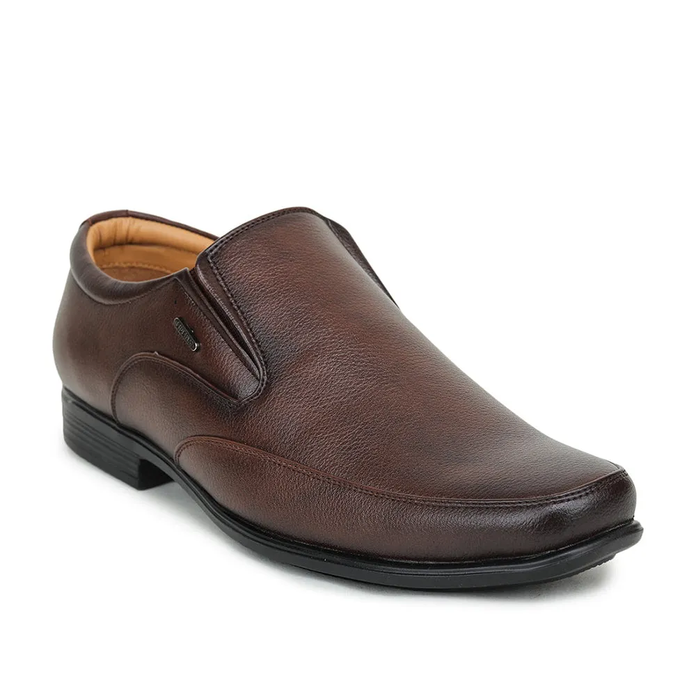 Special Occasion High-End Leather Fortune Brown Formal Slip on Shoes For Men UVl-34 By Liberty