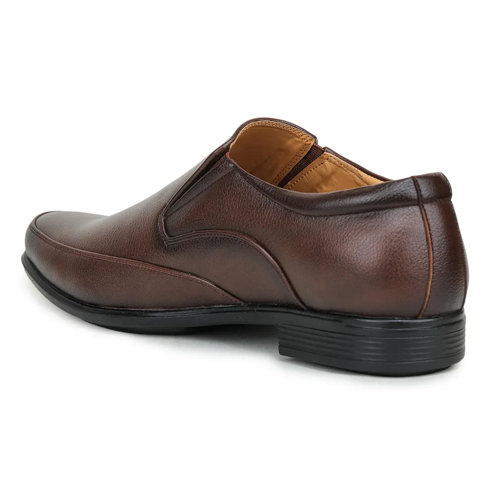 Self Boost Fortune Brown Formal Slip on Shoes For Men UVl-34 By Liberty