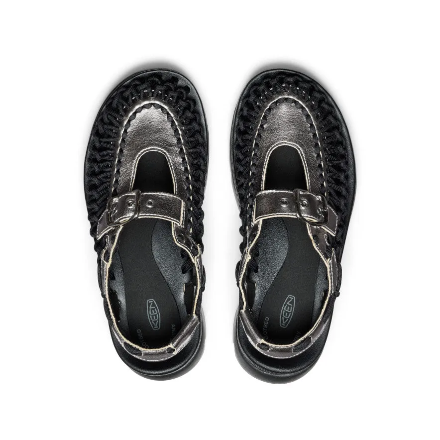 Adaptable Fit Pace Support All Gender UNEEK PLT Mary Jane Sneaker  |  Silver/Black