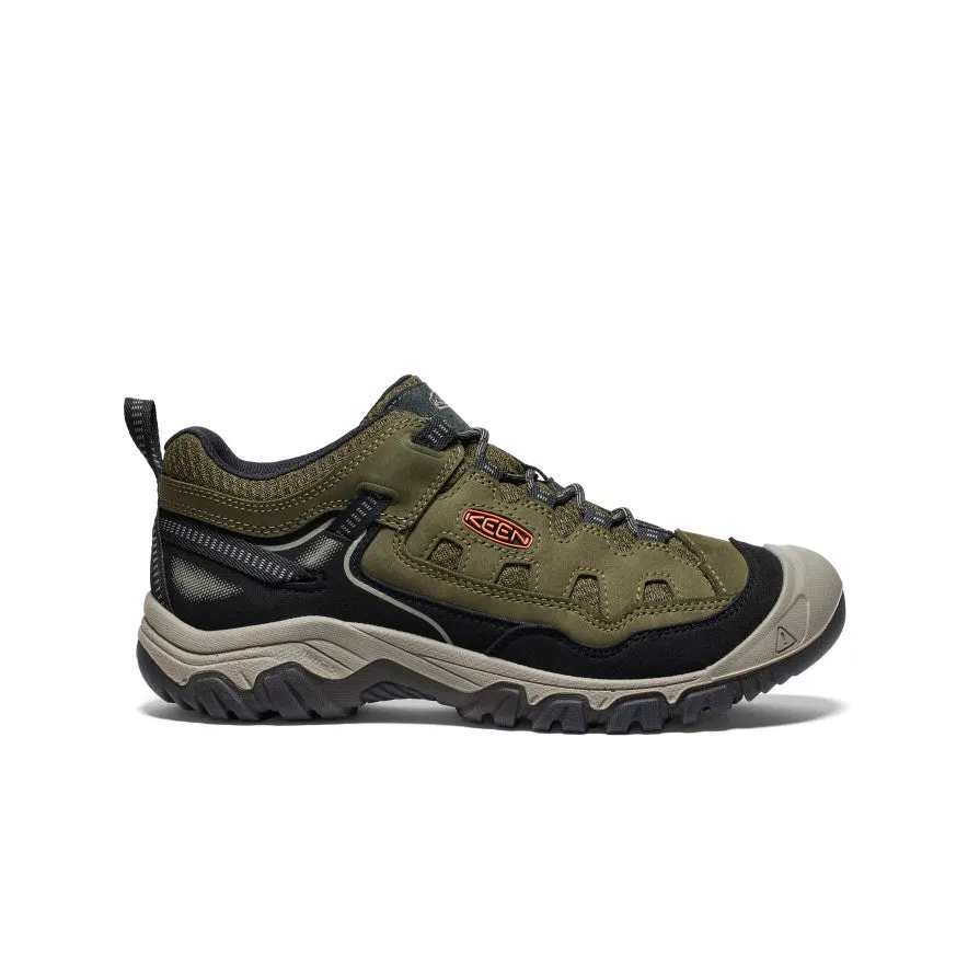 Sporty Design Backless Design Men's Targhee IV Vented Hiking Shoe  |  Dark Olive/Gold Flame