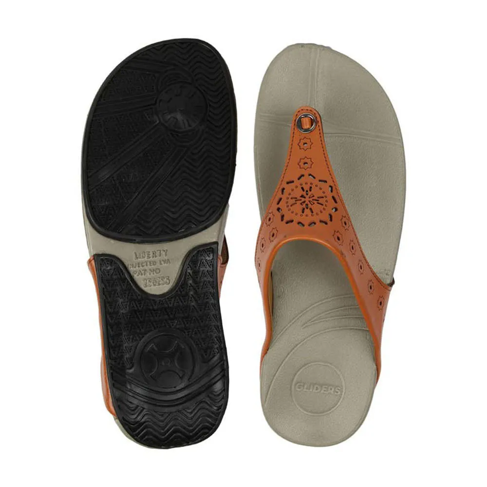 Gliders (Tan) Casual Slippers For Women DIVA-L1A By Liberty Quick Pack