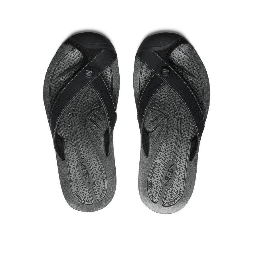 Non-Slip Cushioning Slip-On Style Women's Barbados Flip-Flop  |  Black/Steel Grey