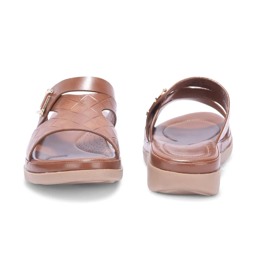 Senorita By Liberty Women JD-12 Brown Casual Slippers Gloss Finish Grip Strong