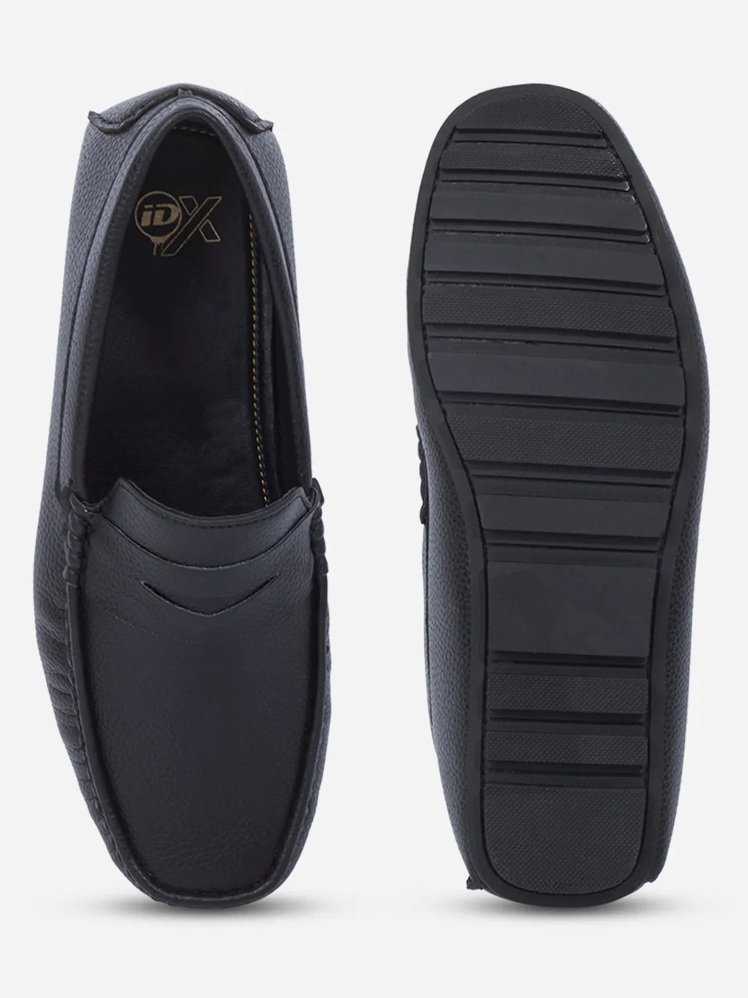 Harbor Mood Men's Black Moc Toe Casual Loafer (IX4110)