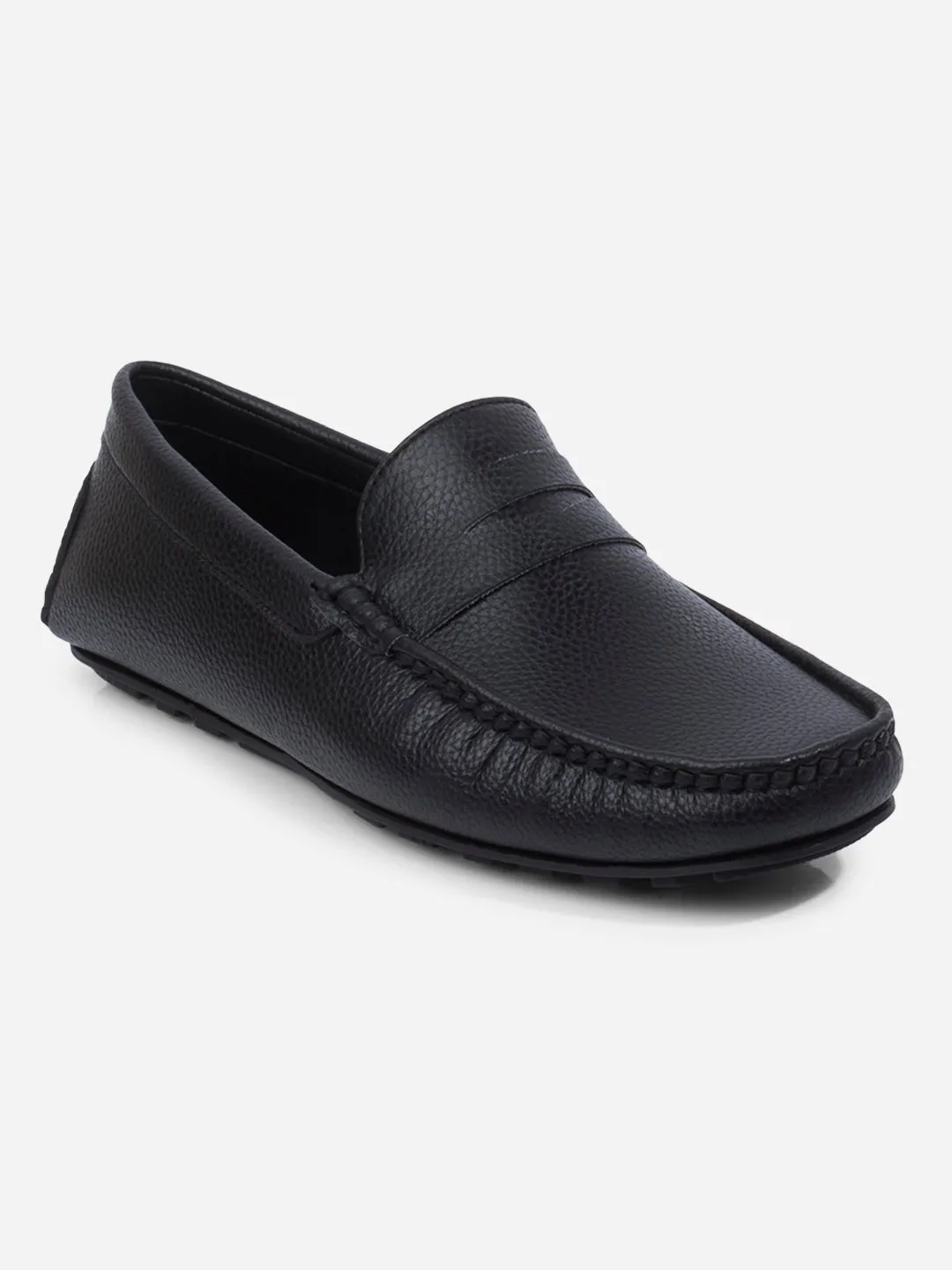 World Step Men's Black Moc Toe Casual Loafer (IX4110)
