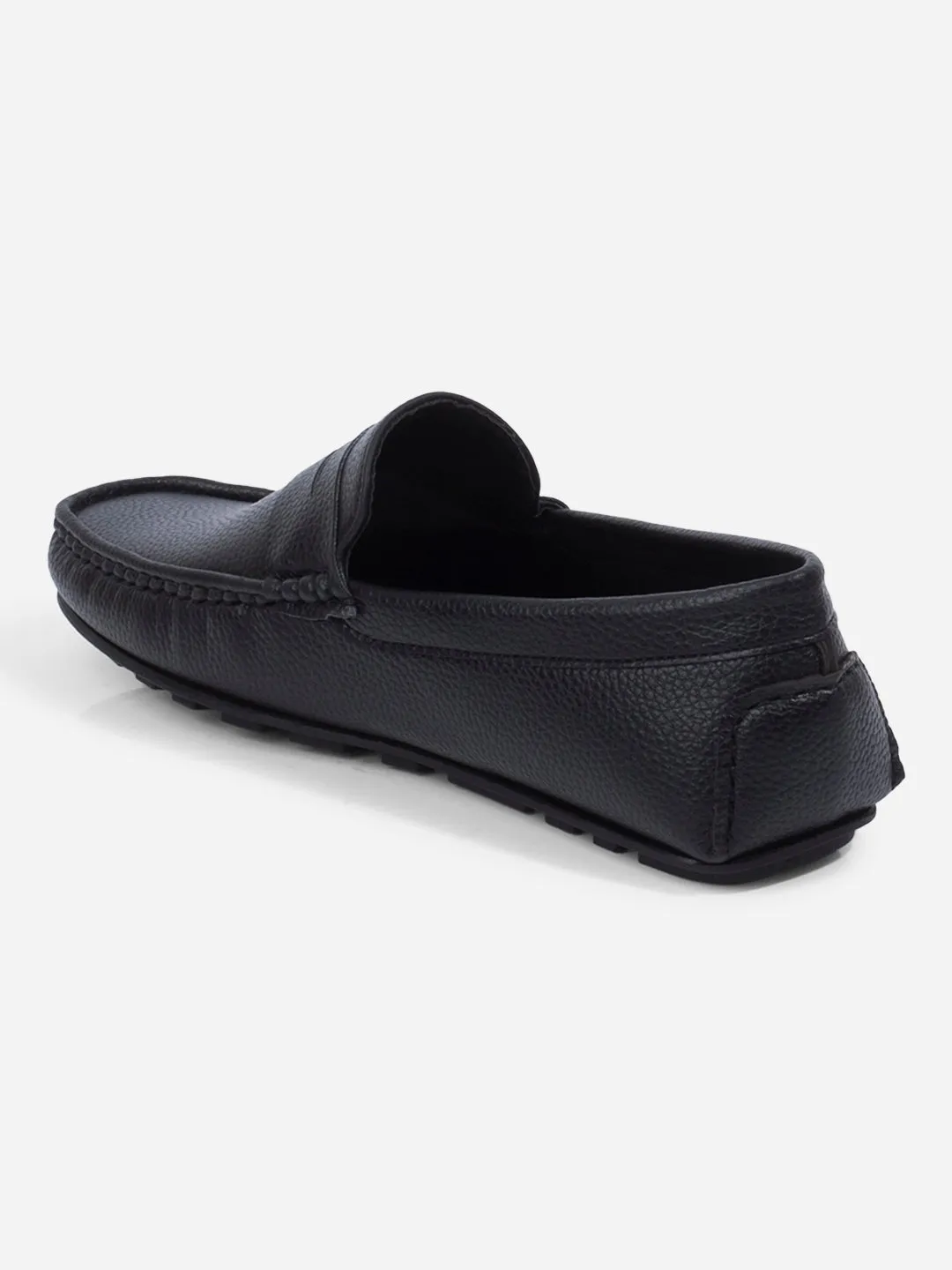 Urban Style Comfort Stand Men's Black Moc Toe Casual Loafer (IX4110)