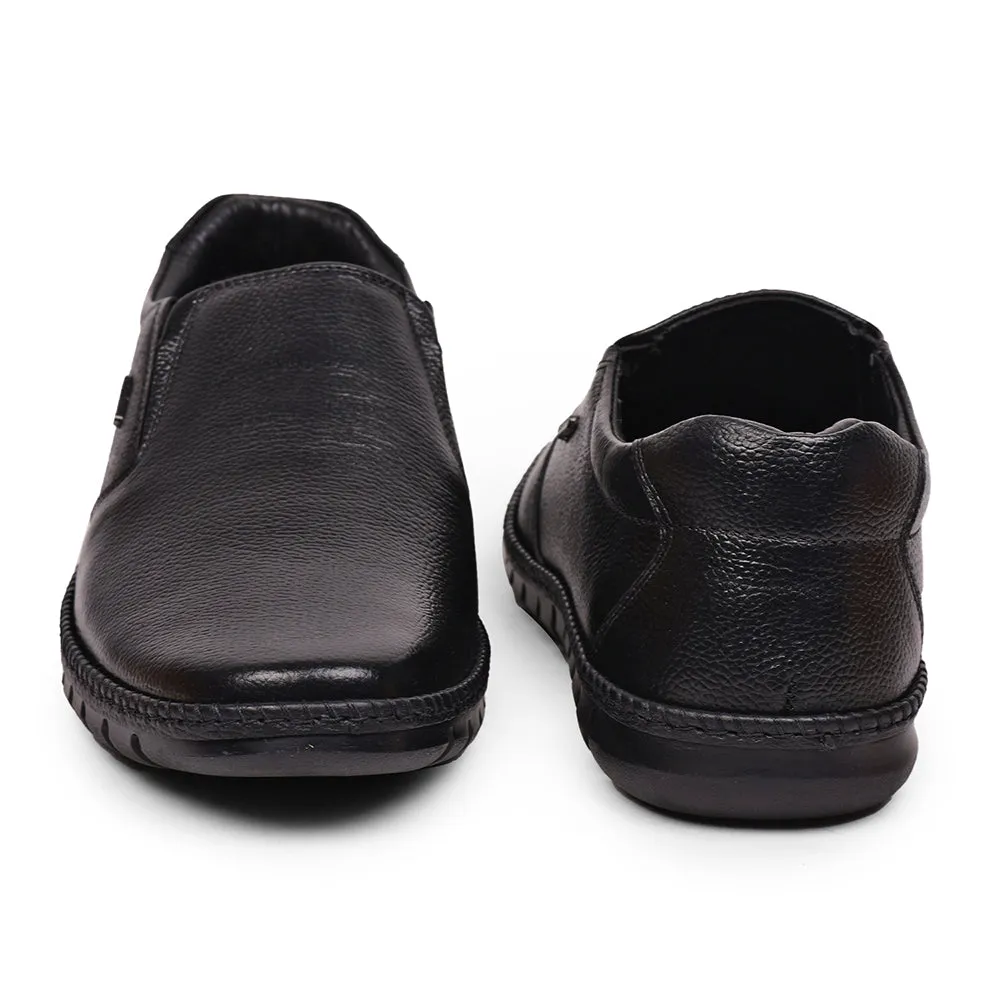 Fortune (Black) Casual Formal Slip on Shoes For Men BRL-11 By Liberty Plush Step Cap Toe