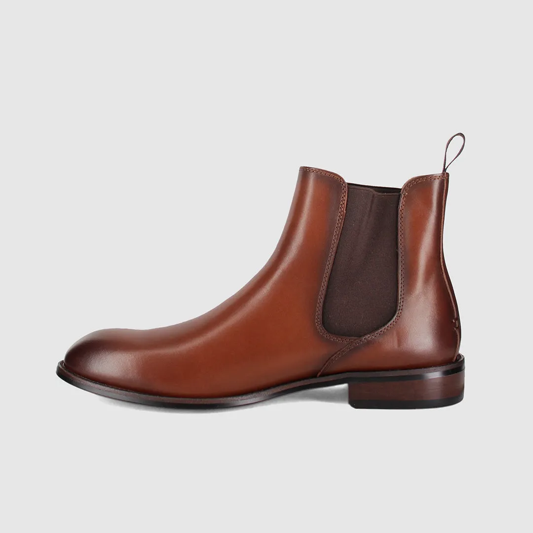 Low Profile Outdoor Explorer Low Profile Night Travel Active Wear Plymouth Chelsea Boots Cognac