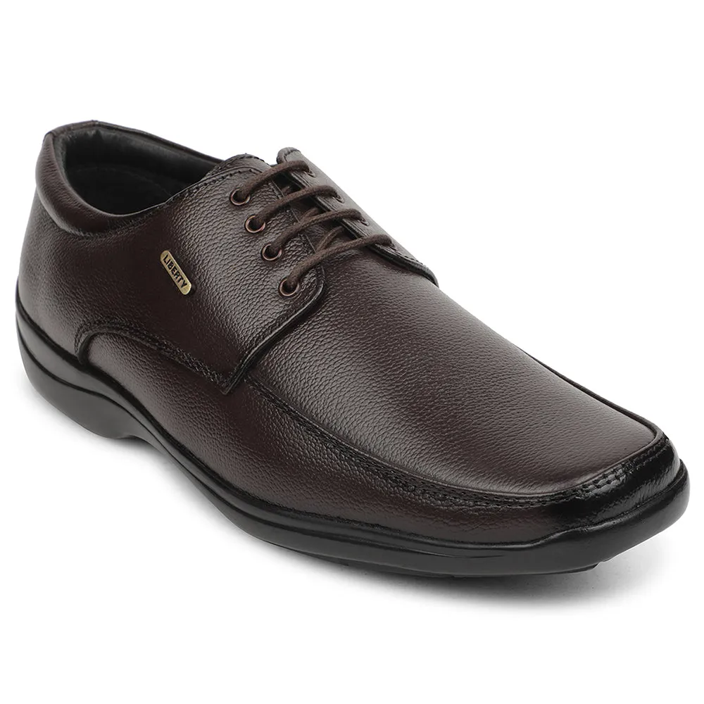 Non Slip Fortune Brown Formal Lacing Derby Shoes For Men REL-1 By Liberty
