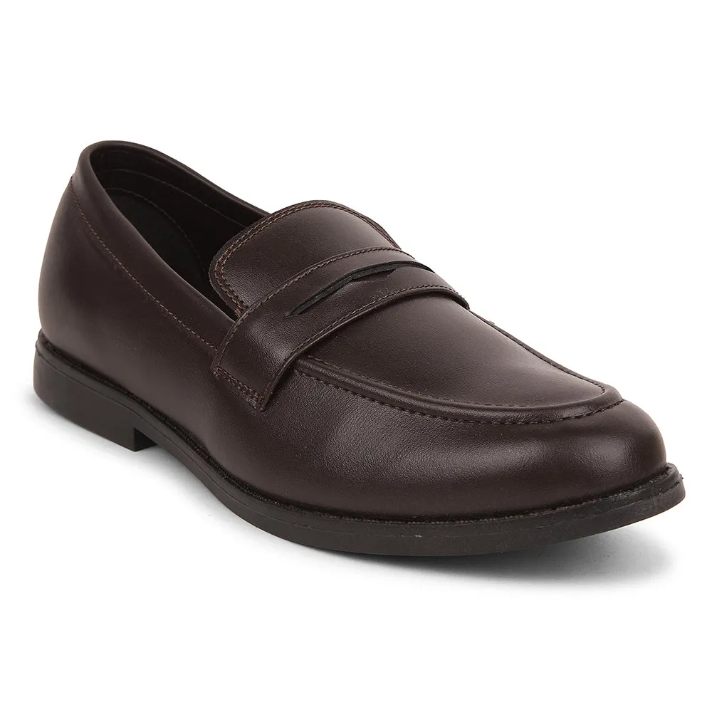 Full Leather Fortune Brown Non Lacing Formal Shoes For Men MAJESTIC-2 By Liberty