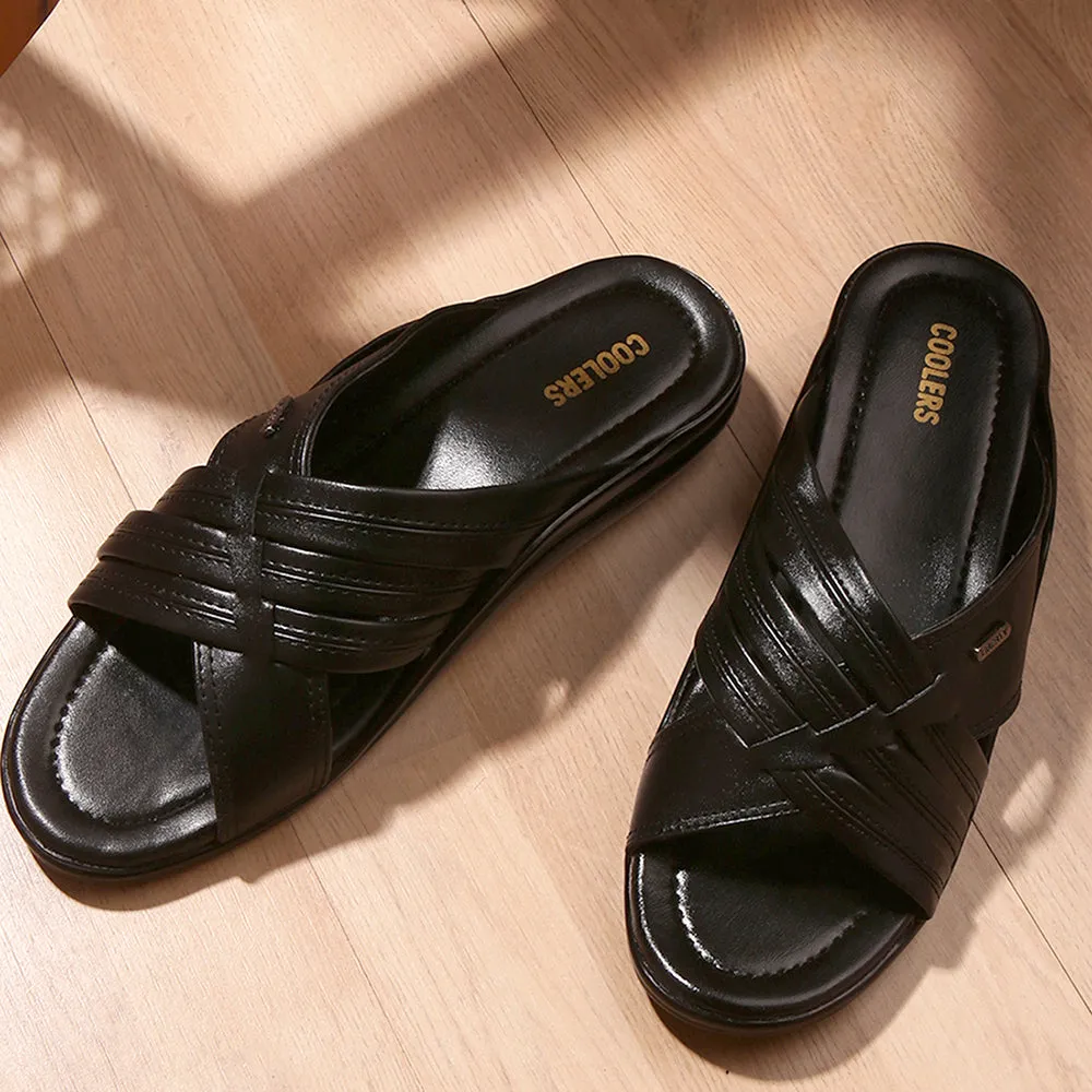 Coolers Casual (Black) Slippers For Men TAYLOR By Liberty Safe Land Seamless Fit Running Errands