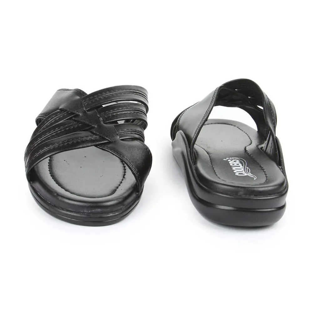 Stylish Appeal Occasion Mode Coolers Casual (Black) Slippers For Men TAYLOR By Liberty