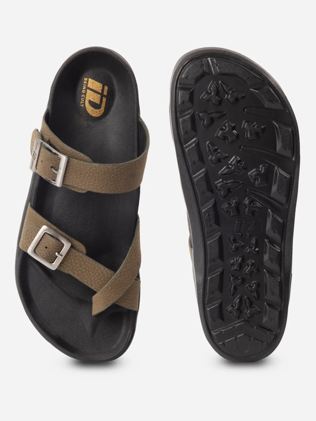 Year long Men's Olive Strap Sandals (ID4270)
