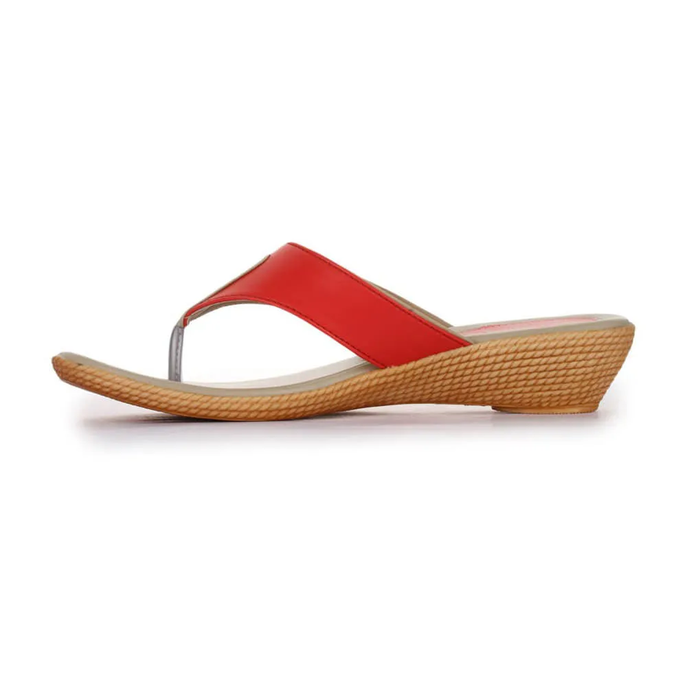 Senorita Comfort (Red) Slippers For Women LAF-0137 By Liberty Comfort Shank Breathable mesh