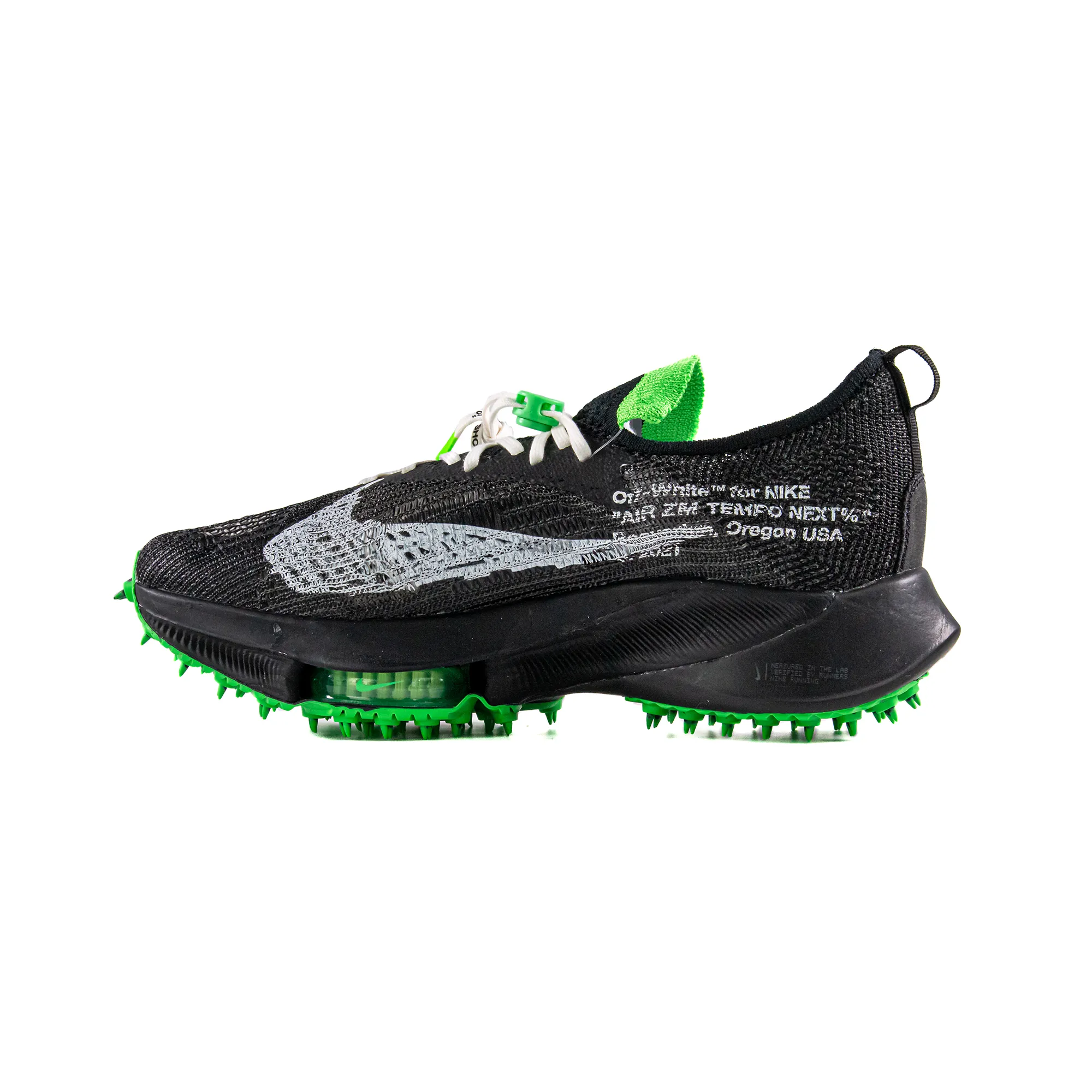 Nike Air Zoom Tempo Next% Flyknit 'Off-White Black Scream Green' (2021) Secure fit Freeze Proof