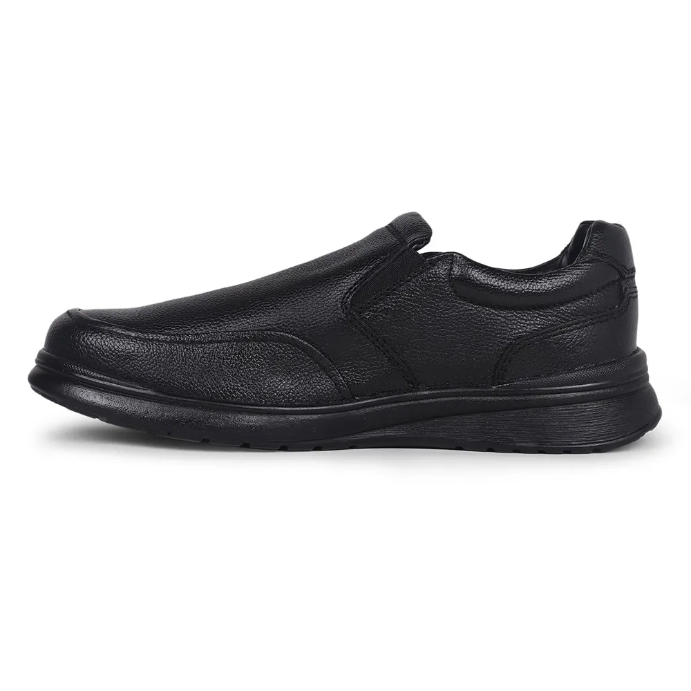 Fortune Black Formal Non Lacing Shoes For Men DEOX-1E By Liberty Soft Interior Guest Perfect