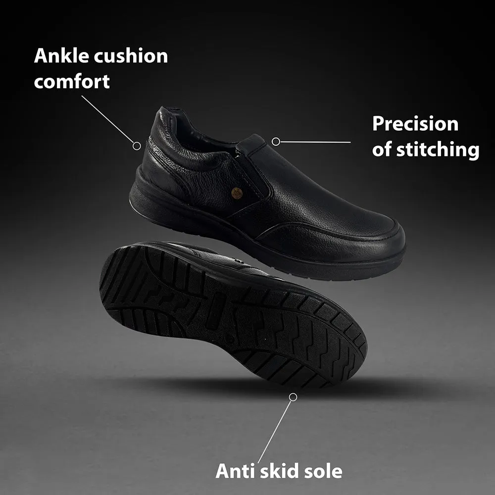 Fortune Black Formal Non Lacing Shoes For Men DEOX-1E By Liberty Center Walk Timeless Design
