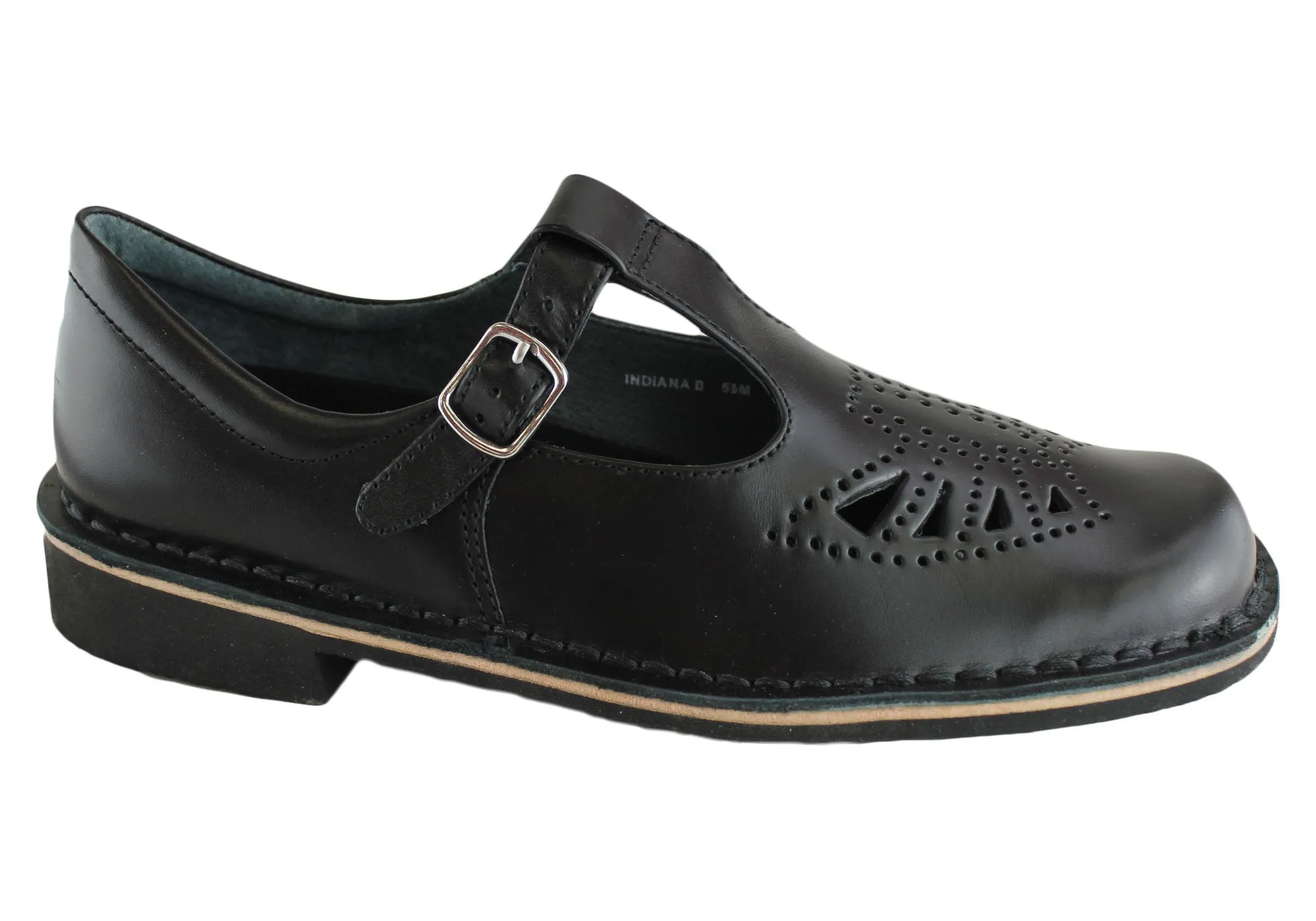 Harrison Indiana II T-Bar Senior and Youths Leather School Shoes Kids' boots Arch support